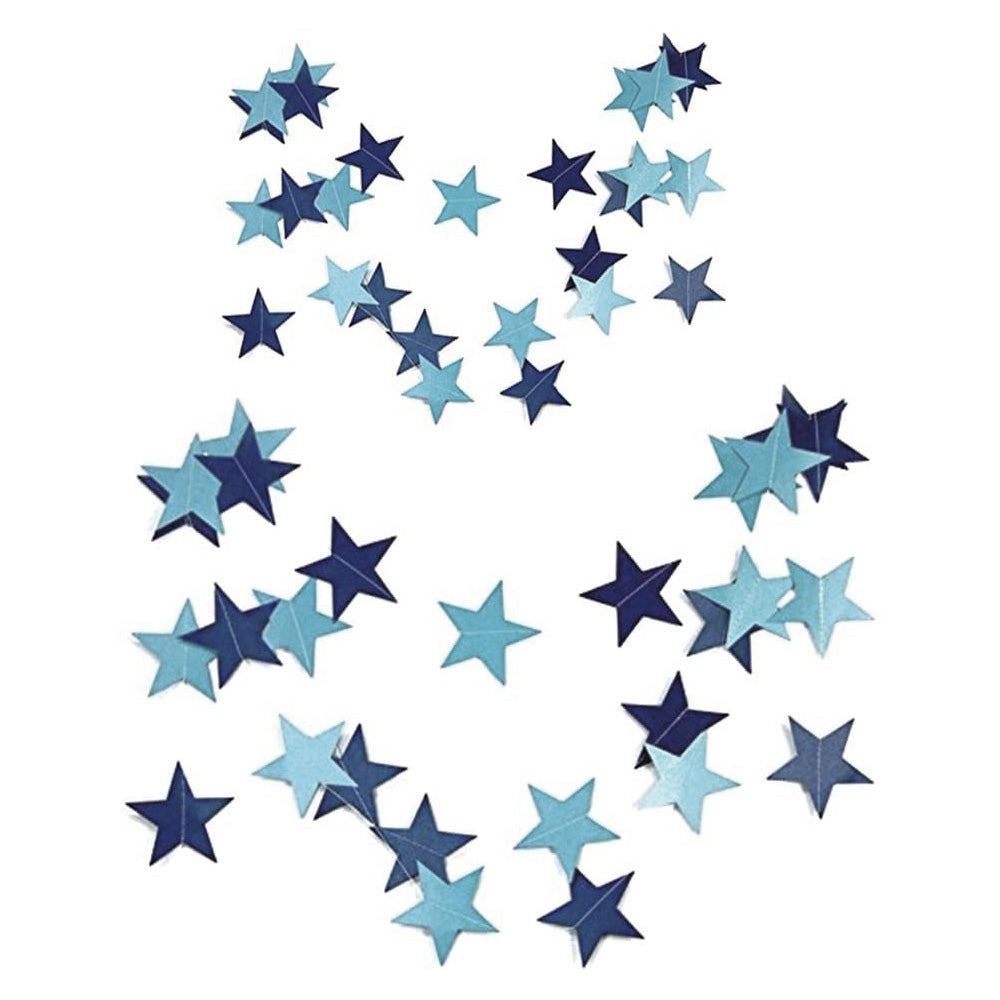 5 Pack 4m Thick Paper Star Garland Bunting Banners for Parties - Blue
