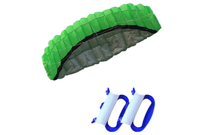 2.5m Dual Line Parafoil Parachute Stunt Sport Beach Kite Outdoor Frameless Toy-Green
