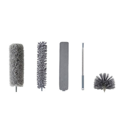 5-in-1 Extendable Duster Cleaning Kit with 2.5m Telescopic Pole and Washable Microfiber Heads