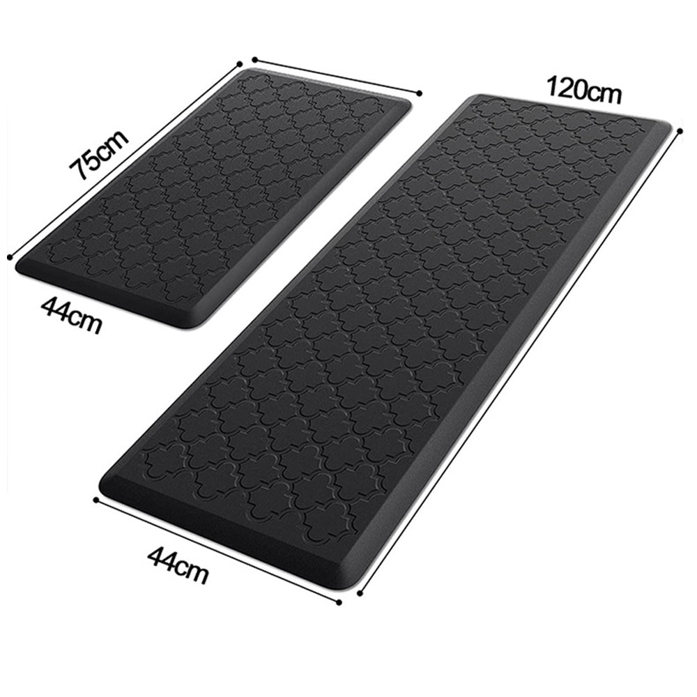Anti Fatigue Cushioned PVC Floor Mat for Kitchen and Office-Black