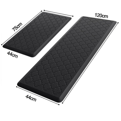 Anti Fatigue Cushioned PVC Floor Mat for Kitchen and Office-Black