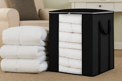 120L Foldable Blanket Moving Storage Bag - Black