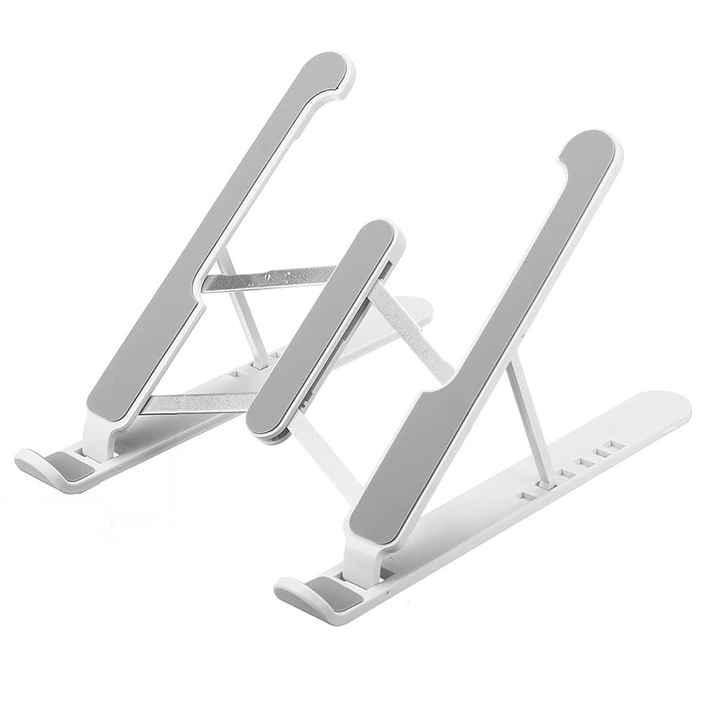 Foldable Aluminum Laptop Stand with Adjustable Height for Desk-White