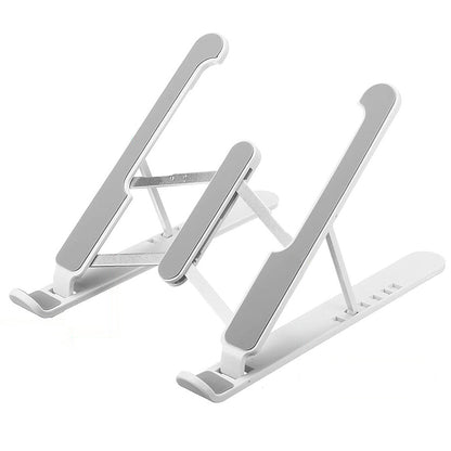 Foldable Aluminum Laptop Stand with Adjustable Height for Desk-White