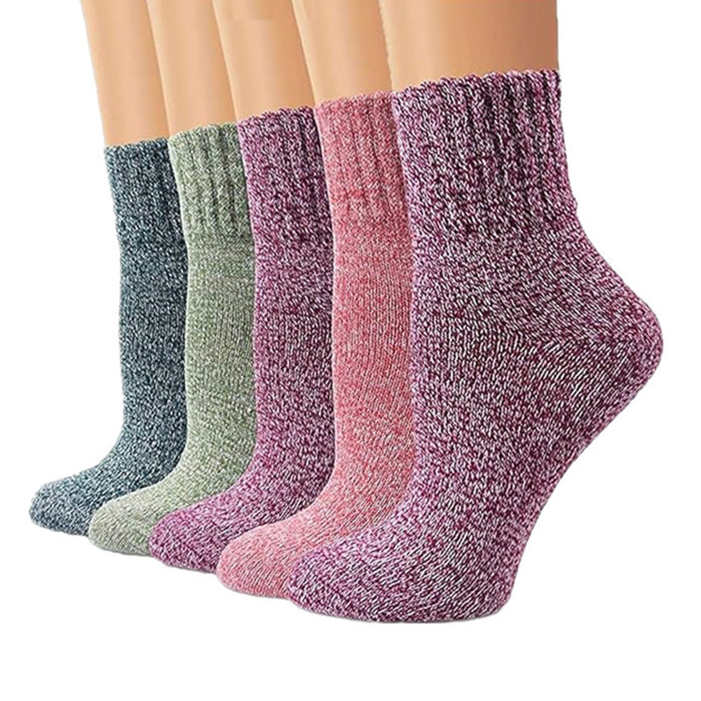 5 Pairs of Vintage Winter Socks Soft Warm Thick Crew Socks for Men Women Style 1