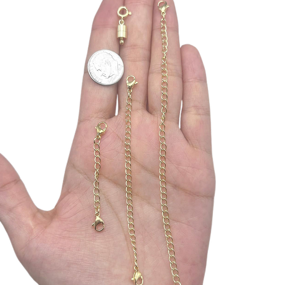 20Pcs Set Necklace Extenders and Clasps for Bracelet Chain Extension Jewelry Repair Kit Gold