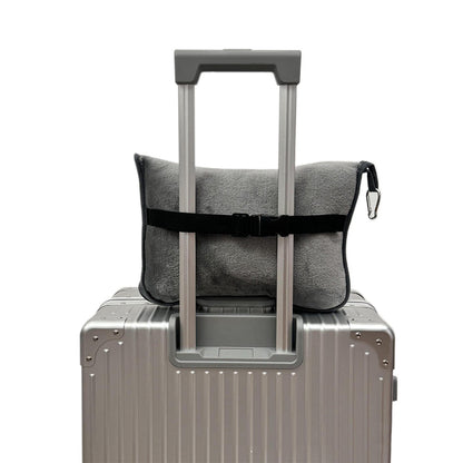 2-in-1 Travel Blanket Airplane Comfort Blanket and Pillow Grey