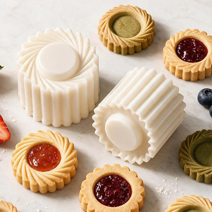 5 Piece 2 Piece 2-in-1 Double-Sided Sunflower Cookie Stamp Pastry Mold