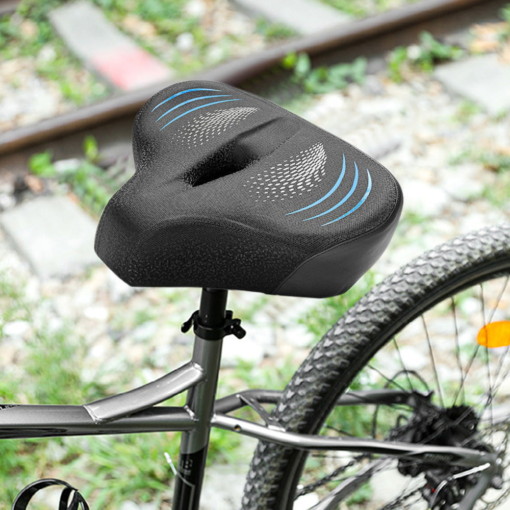 Padded Bike Seat Cushion Extra Padding Bicycle Seat Comfortable Saddle Blue