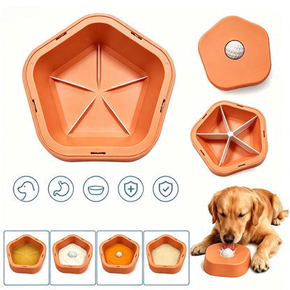 2 in 1 Removable Insert Slow Feeder Pet Bowl - Orange