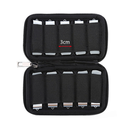 Portable 10-Slot Flash Drive Case USB Storage Bag Electronic Accessories Organizer