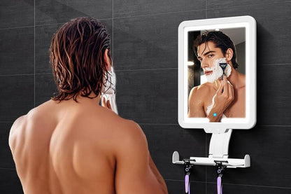 Lighted Shower Mirror Fogless for Shaving 3 Color Modes Dimming Shower Mirror-White