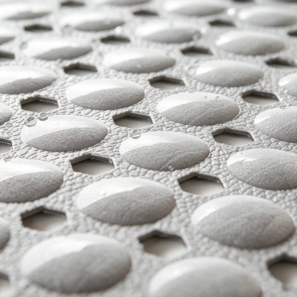 Bathtub Bubble Mat 100x40cm Non Slip Bath Mat with Drain Holes for Shower-Grey