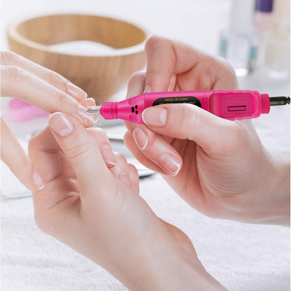Electric Nail Drill Kit for Gel Nails Manicure Pedicure Polishing-Pink