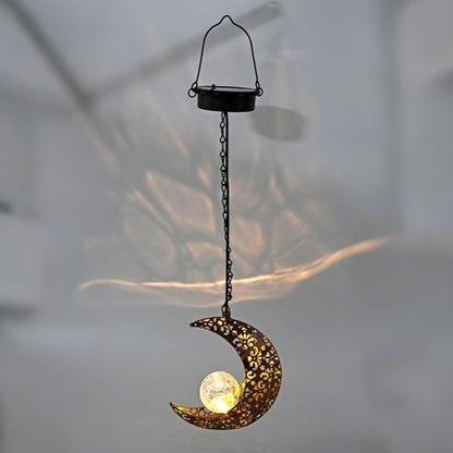 Solar Lights Sun Cracked Glass Lantern- Moon