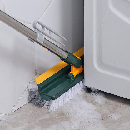 3-in-1 Multifunctional Scrape Cleaning Brush Rotating Corner Floor Scrub Brush with Long Handle Green