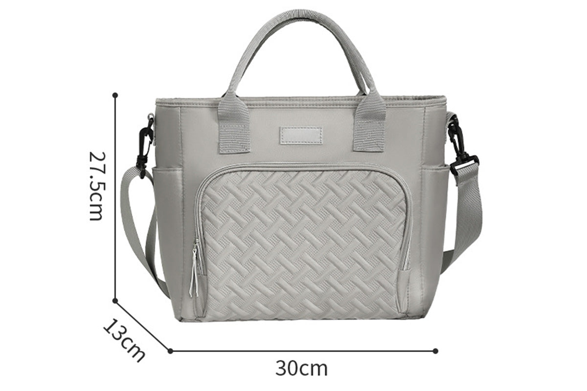 11L Large Insulated Lunch Bag Thermal Lunch Box Leakproof Cooler Tote Bag-Grey