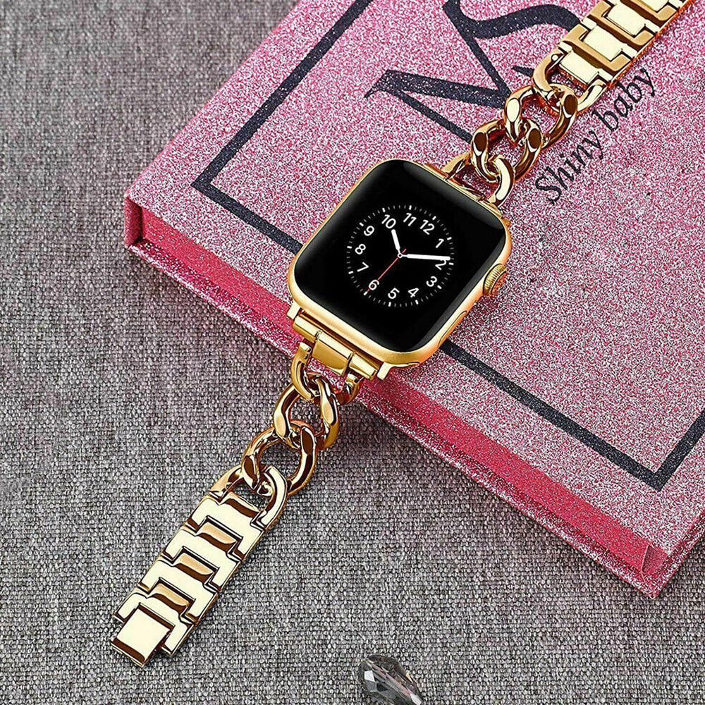 Replacement Metal Strap Band for Apple Watch Series 8 7 6 5 4 3 2 1 Gold