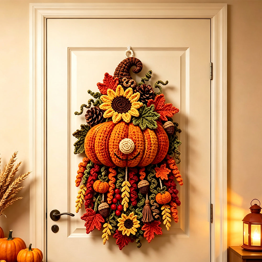 DIY Christmas Crochet Kit For Adults with Yarn and Hook - Pumpkin
