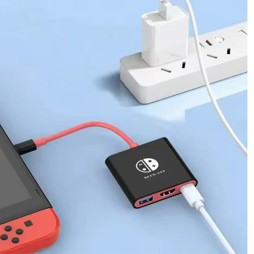 3-in-1 Switch Docking Station for Nintendo Portable 4K Switch TV Adapter with HDMI USB3.0 Port Black