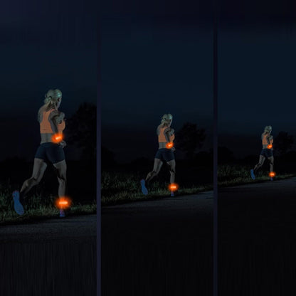 2Pcs Rechargeable  Glowing Bracelet LED Slap Wristband Night Running Security Armband Strap Orange