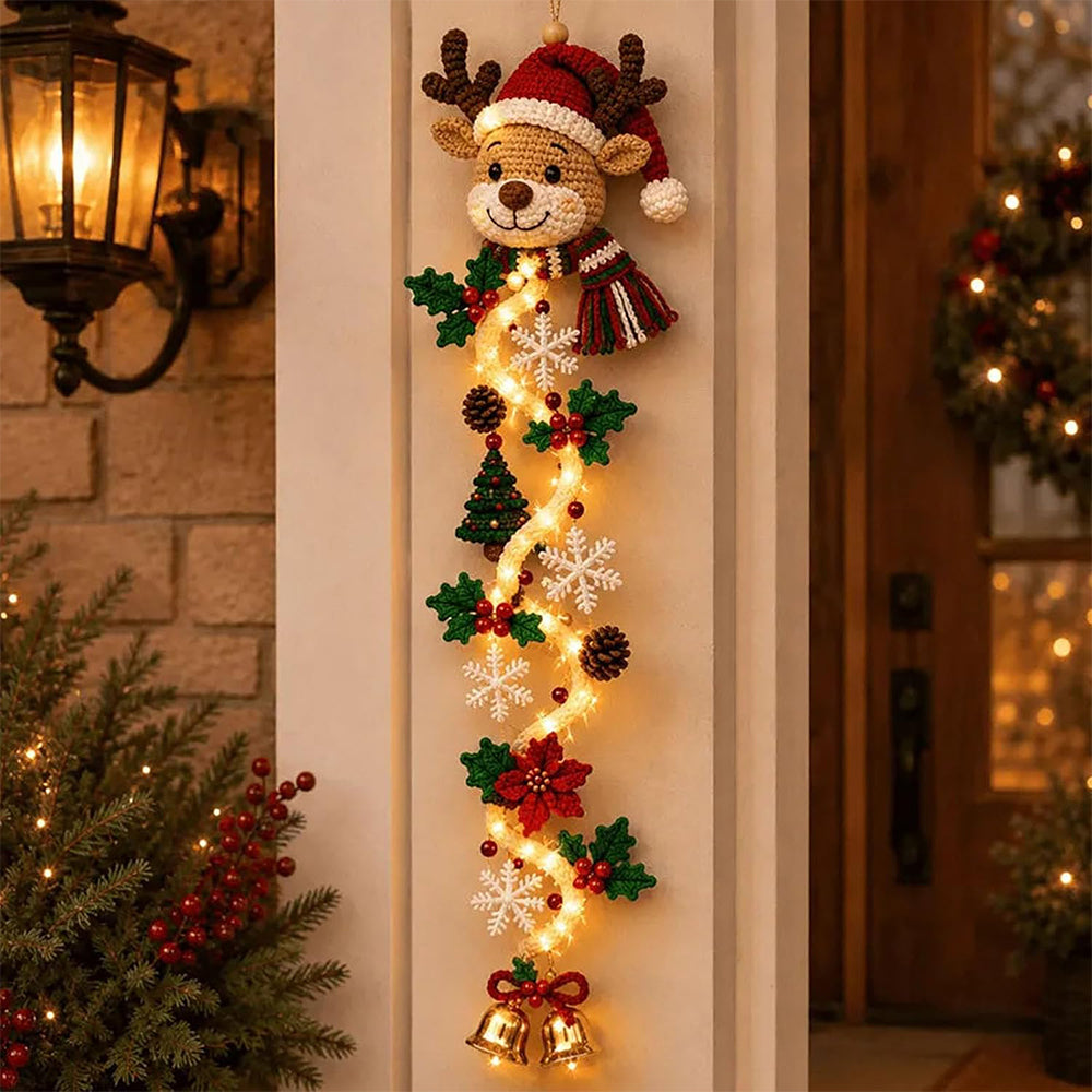 Glowing Christmas Door Hanger DIY Christmas Door Decor For Adults - Deer