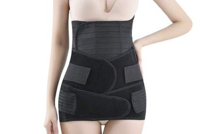 3 in 1 Postpartum Belly Band Waist Shapewear Recovery Girdle After Birth Support -Black