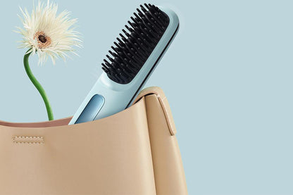 USB Cordless Mini Hair Straightener Brush Anti Scald Comb