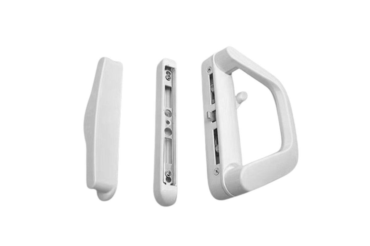 Sliding Door Lock Handle Security Door Locks Set With Keys-White Color