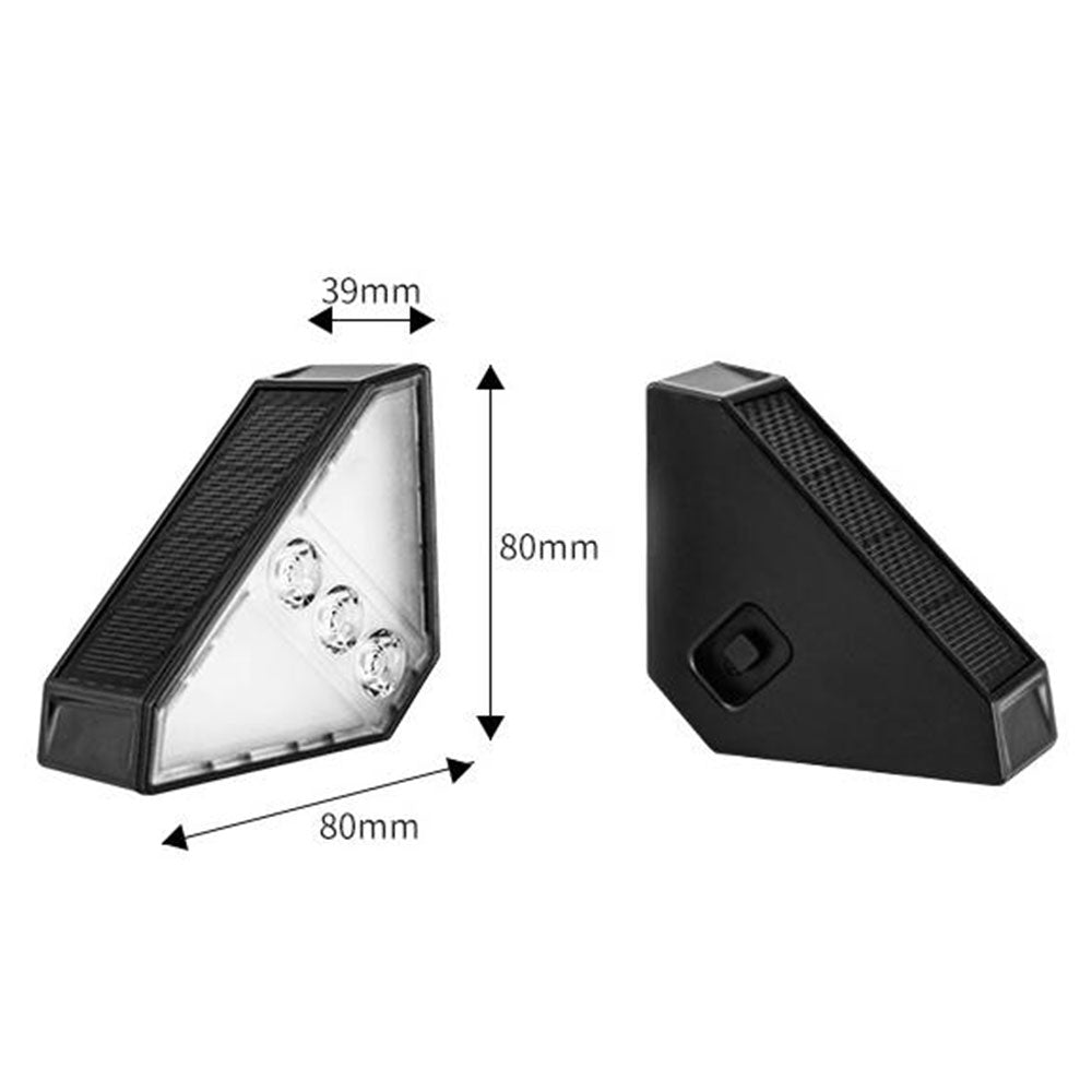 4Pcs Solar Triangle Stair Lights Outdoor Step Lights for Deck Front Porch Patio Decor White