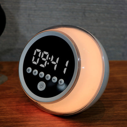 Multifunctional Kids Alarm Clock with Atmosphere Lights Bluetooth Speaker Nap Sleep Timer