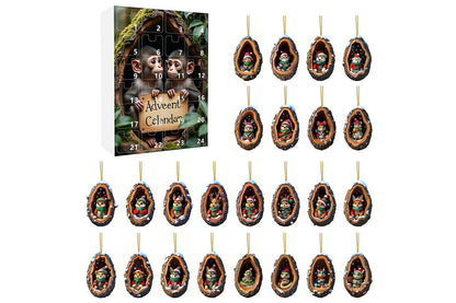 24Pcs Christmas Tree Decoration Hanging Ornaments for Home Holiday -Monkey