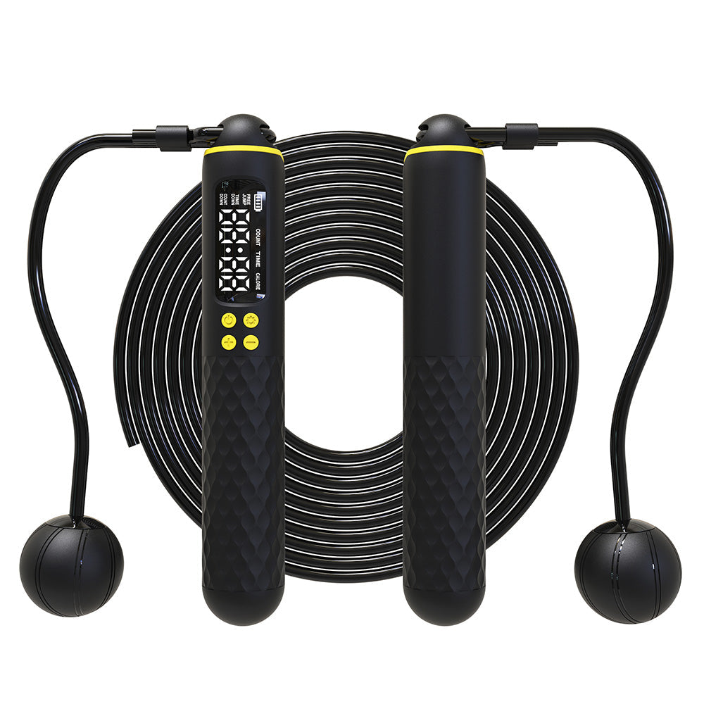 Smart Digital Jump Rope Set Accurately Skipping Rope Weighted Exercise Rope for Fitness Training Black