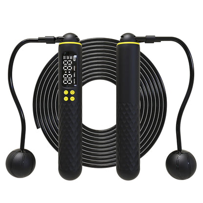 Smart Digital Jump Rope Set Accurately Skipping Rope Weighted Exercise Rope for Fitness Training Black
