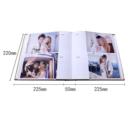 200 Photo Album with Memo Space Storage Book - Green