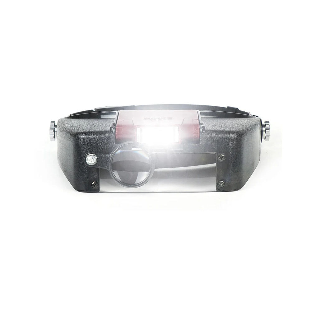 Magnifying Glass Lens with LED Light Lamp Visor Head Loupe Jeweler Headworn Magnifier