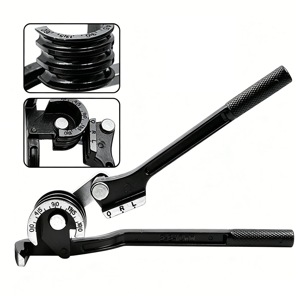 3 in 1 Tube Bender 180 Degree Brake Line Bender for 6 8 10mm Pipe-Black