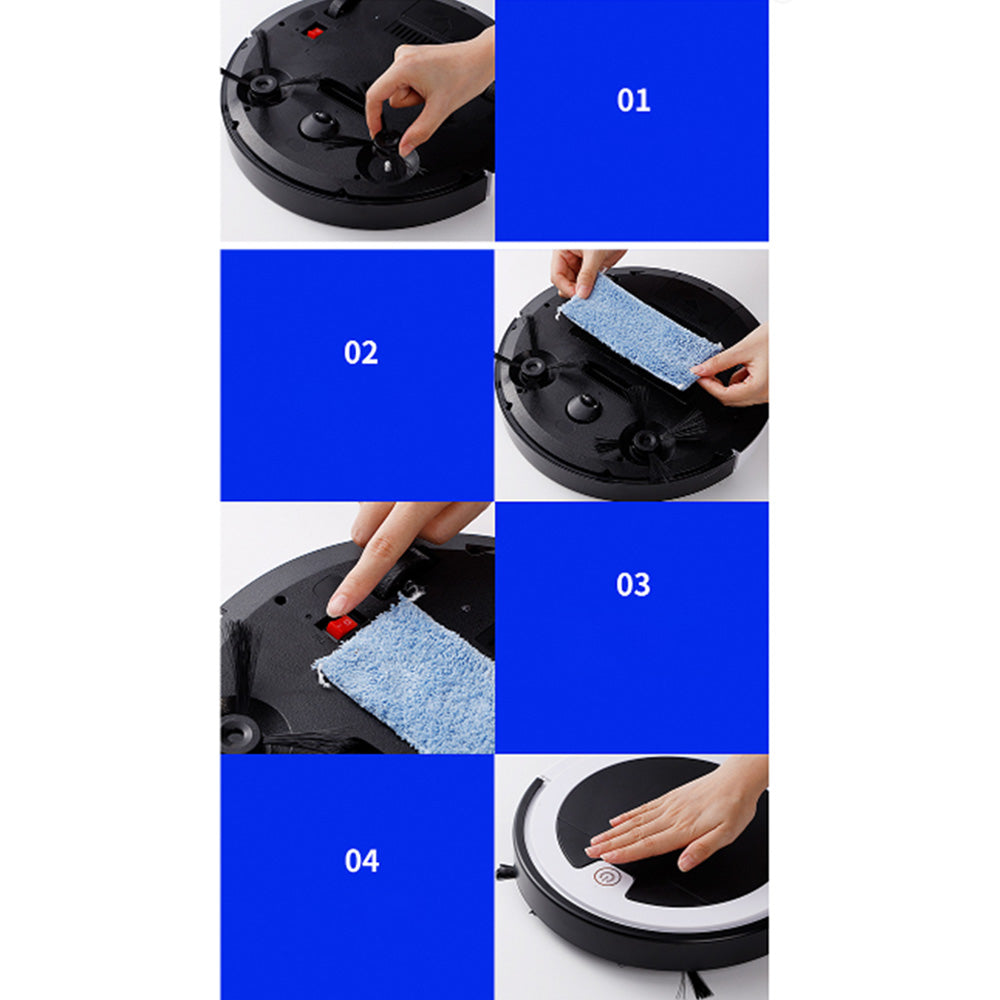 4-Mode Vacuum Robot Cleaner with Remote Control White