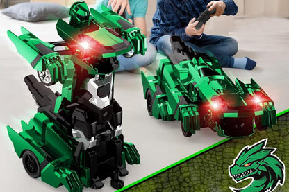 Dinosaur Transform Rc Cars 2.4Ghz Remote Control Car Transforming Robot-Green