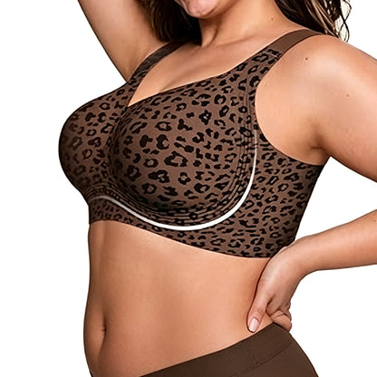 Full Coverage Wireless Bra with Support and Lift for Women-Brown