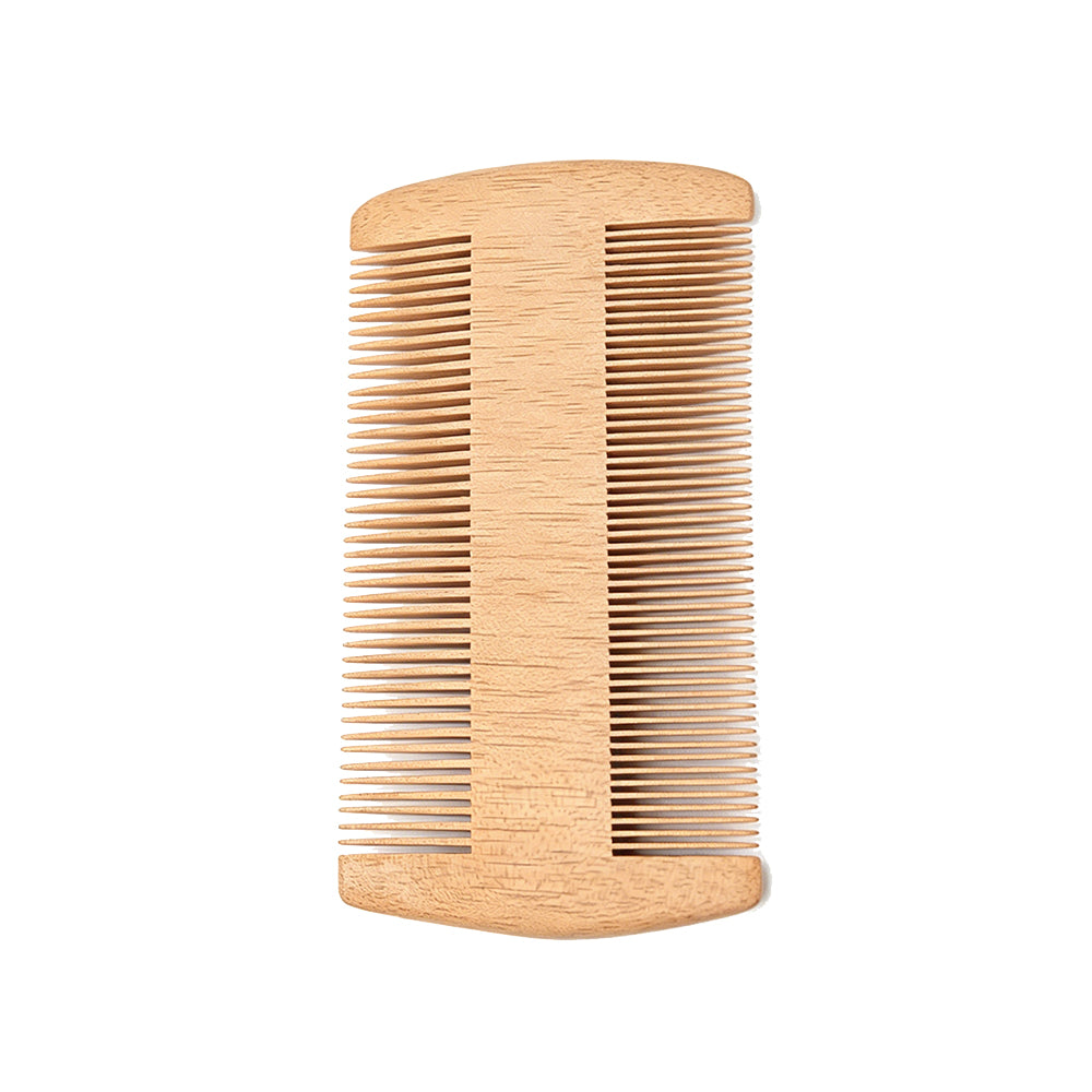 2PCS Double Sided Wooden Beard Comb-20 Teeth