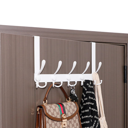 Stainless Steel Over The Door Hooks Durable Door Hangers for Kitchen Bathroom Bedroom - White