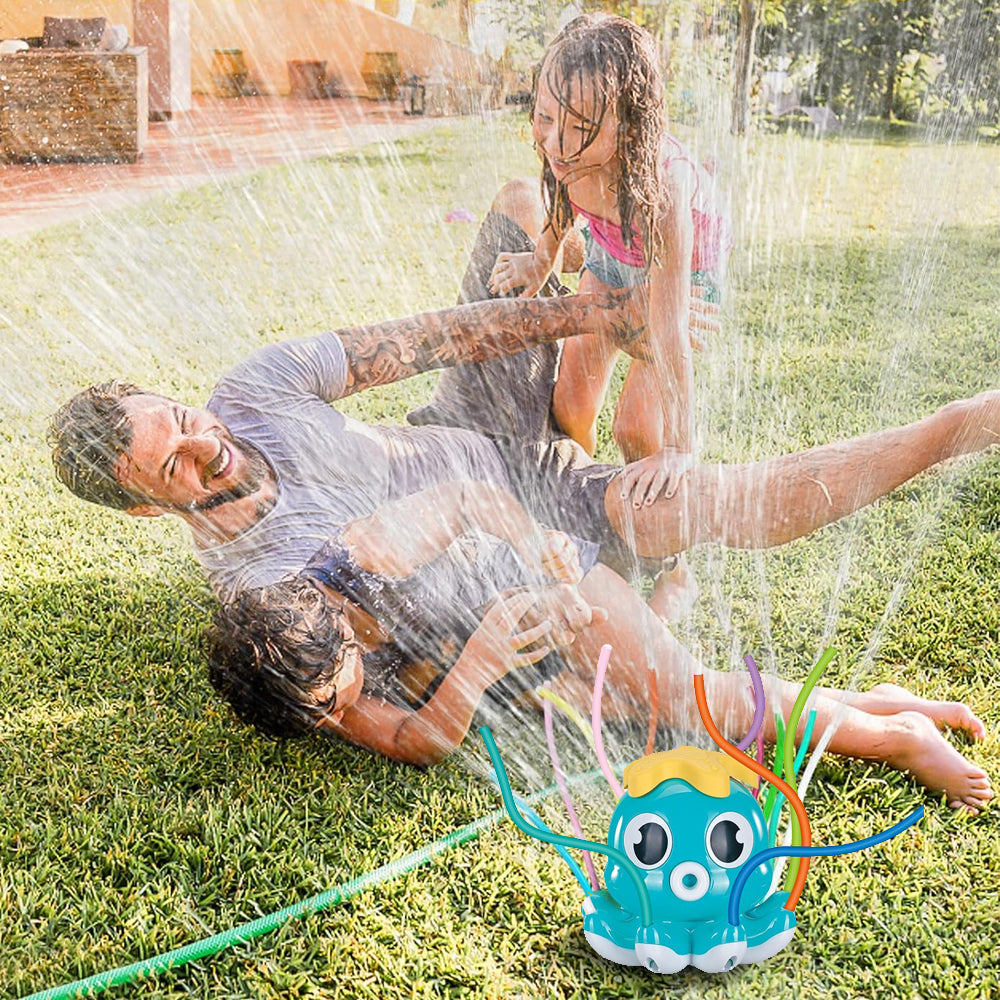 Outdoor Water Spray Sprinkler Funny Octopus Sprinkler Toys for Kids and Toddlers Green