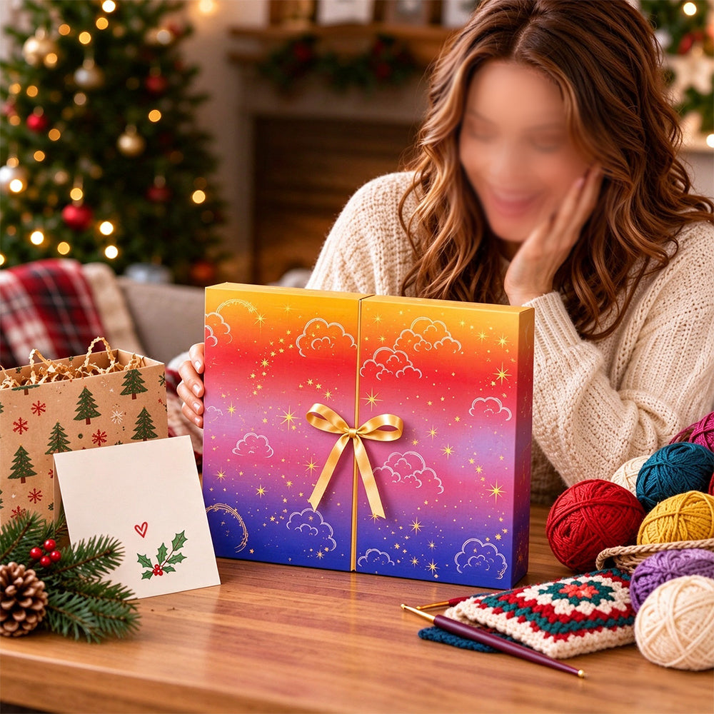 Crochet Yarn Christmas Advent Calendar 25 Days of Yarn and Crafting Surprises - Purple