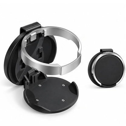 Adjustable Folding Car Door Cup Holder Clip-On Drink Organizer - Black