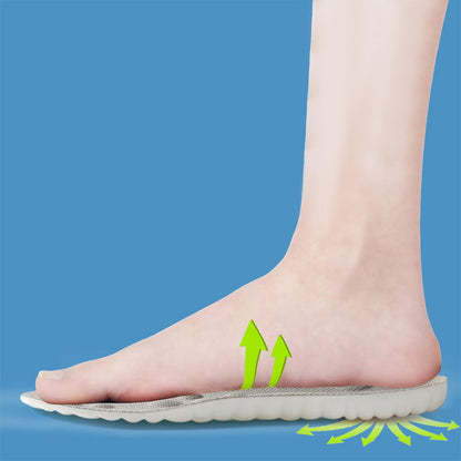 Pair of 4D Cloud-Soft Comfort Soles Cushioning Arch Support Insoles Grey