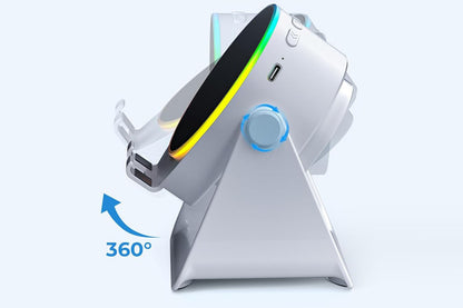 4 in 1 Wireless Speaker Bluetooth Speaker with 360 Adjustable Phone Holder-White