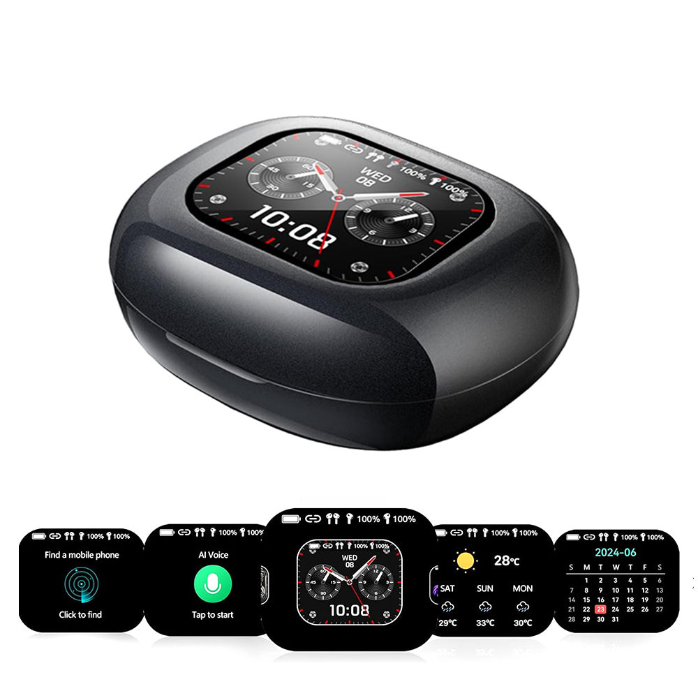 144-Language AI Translating Earbuds Bluetooth Open Ear Headphone Translation Device for Travel Business Learning Black