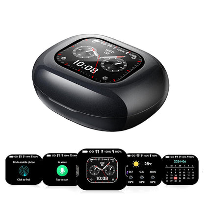 144-Language AI Translating Earbuds Bluetooth Open Ear Headphone Translation Device for Travel Business Learning Black