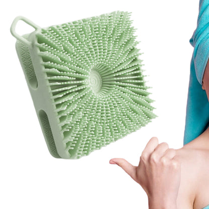 Dual-Sided Silicone Shower Body Brush ââ‚?Soft & Firm Exfoliating Scrubber Green